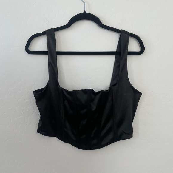 Corset Top Minimal Minimalist Ribbed Party Club Artsy Chic Girly Blouse Cami Top - Picture 3 of 5